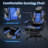 Adjustable Reclining Gaming Chair, Ergonomic Faux Leather Swiveling PC & Racing Computer Chair with Footrest and Lumbar Support-537642613