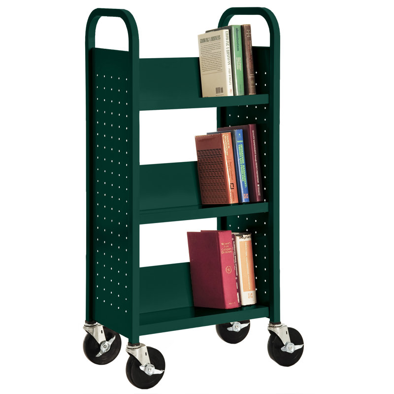 Fortress 46'' H x 32'' W Book Cart with Wheels, Tropic Sand, 46.5" H x 17" W x 13" D