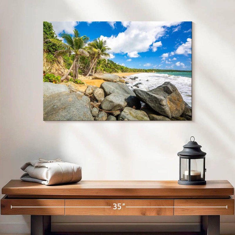 Plage de flamenco rocheux, H 16 po x l 24 po