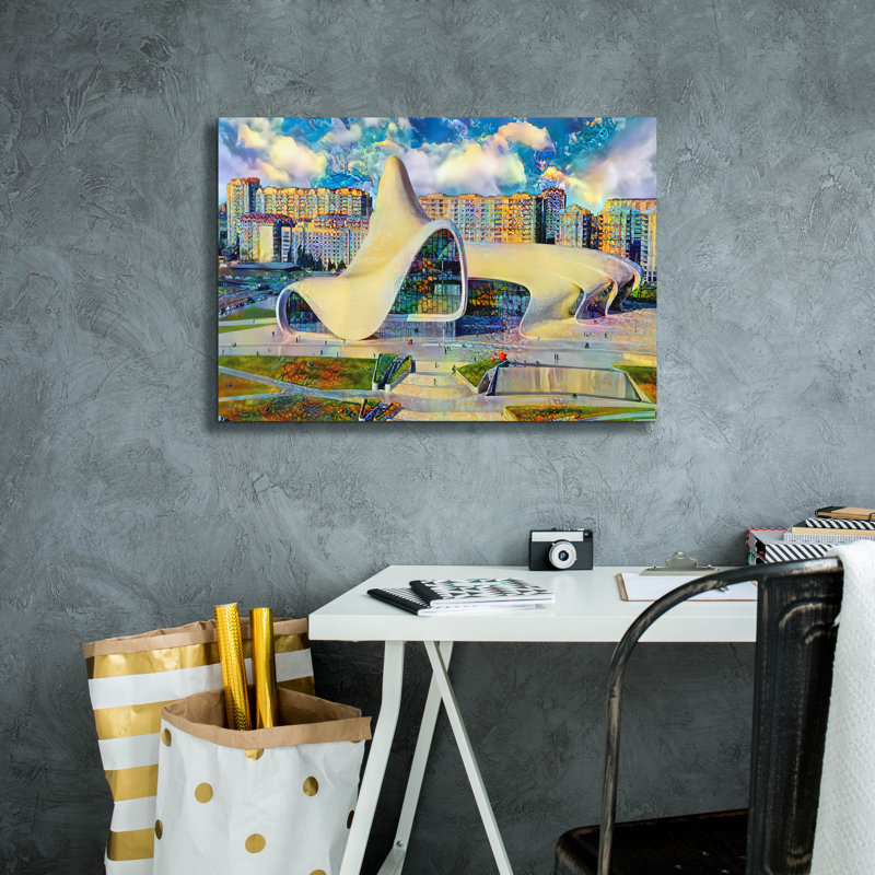 «Azerbaijan Baku Heydar Aliyev", art mural sur toile, 26 po x 18 po