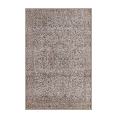 Tapis brun à motif géométrique Senaida