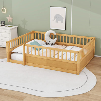Floor Bed Frame With Fence