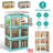 3Pcs Foldable Storage Bins with Lid 4 Doors Collapsible Stackable Closet Organizer Containers with Lock 4Pcs Wheels-267143927-267143921