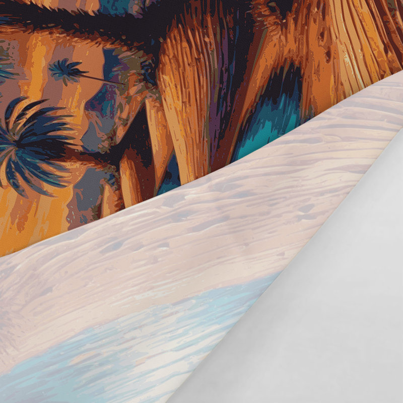 Tapisserie murale Sci Fi Desert oasis palmiers, 51 po x 60 po