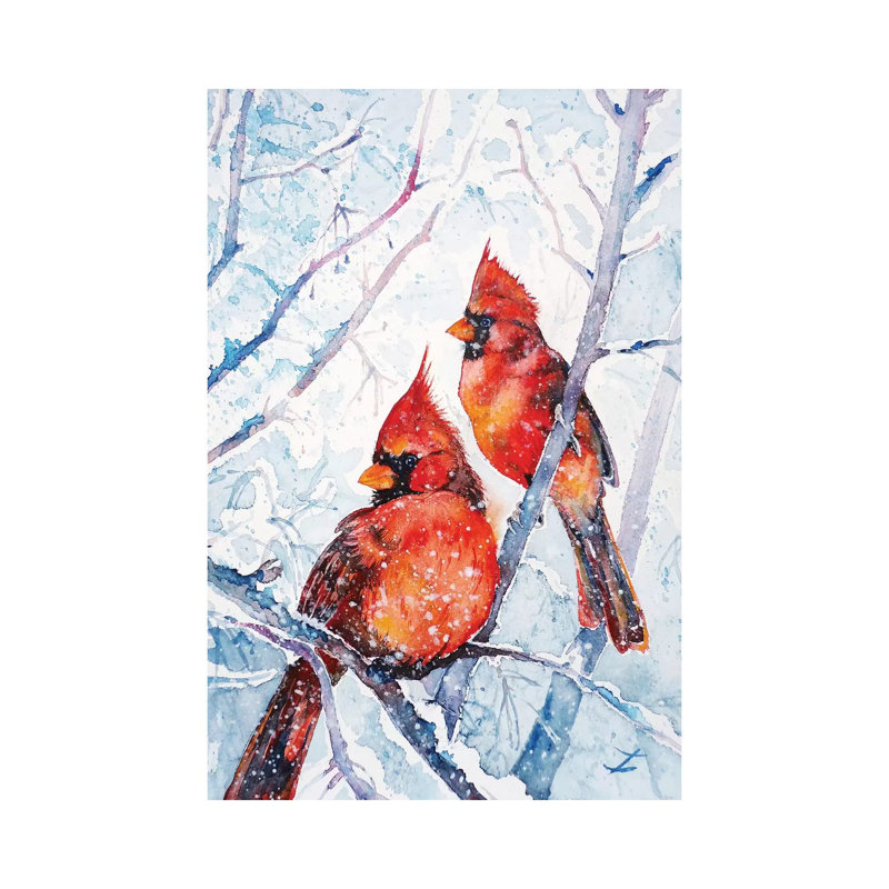 Flames Of Winter by Zaira Dzhaubaeva - Wrapped Canvas Painting, 20.32 cm H x 30.48 cm W