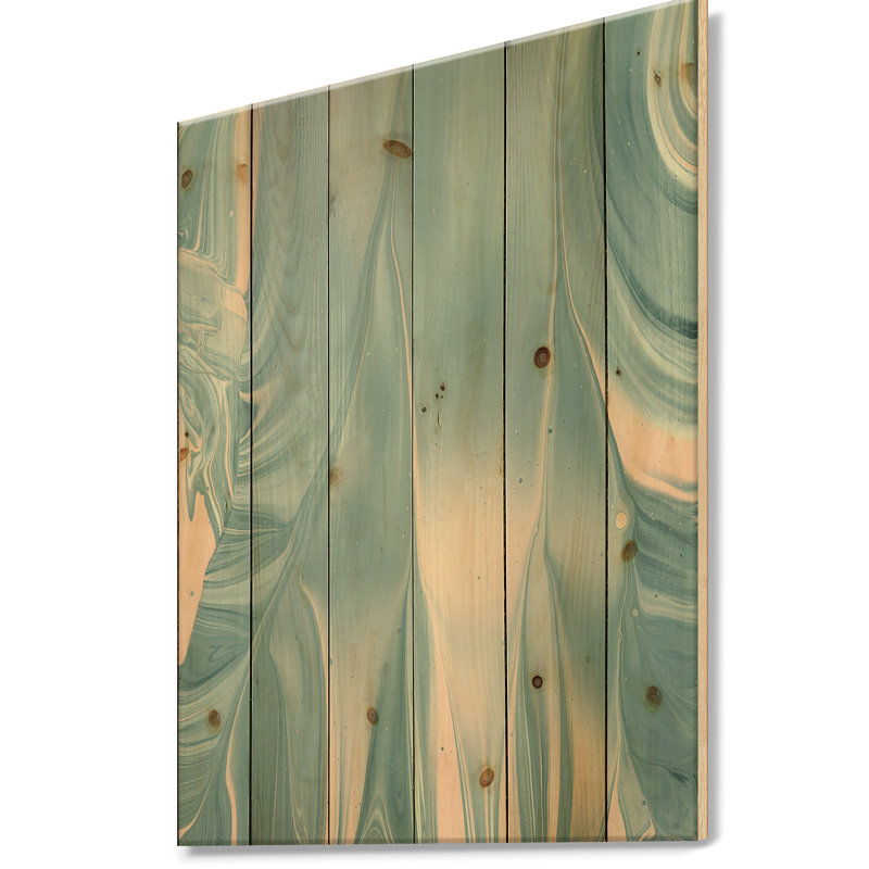 Abstract Water I - Impression transitionnelle moderne sur bois de pin naturel, H 20 po x l 12 po x P 1po