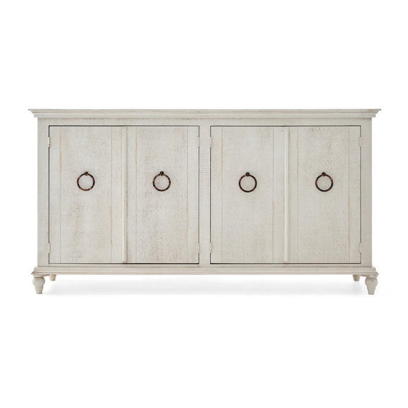 Console en bois massif 73,25 po Bisceglia, Ivoire