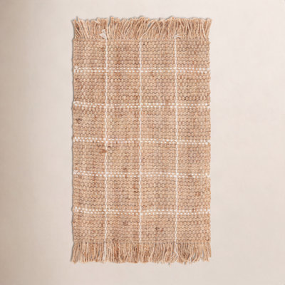 Hand-Woven Geometric Jute Rug