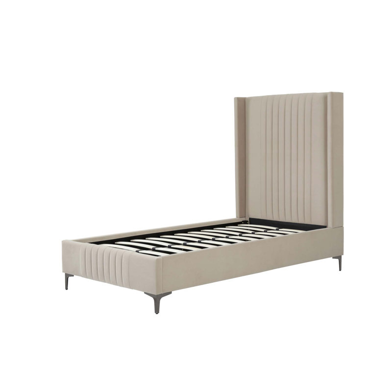 Lit simple tapissier Promenade, Simple, Taupe rustique