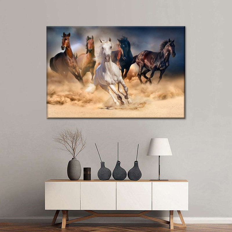 Courir sur un cheval, impression sur toile, H 24 po x l 36 po x P 1,25 po