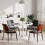 Ensemble de table de salle à manger à piédestal 5 pièces et 4 chaises-626487510-626487507-608168070