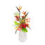 Tropical Flower Arrangement in White Leaf Vase