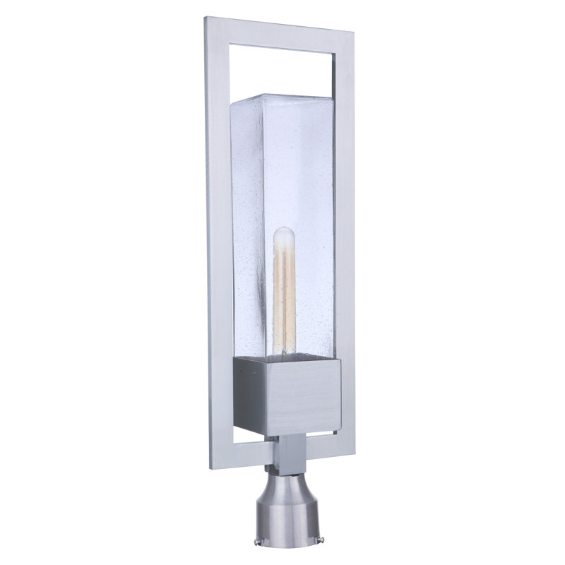 Tête de lanterne câblée à 1 lumière H 25,13 po Perimeter, Aluminium satiné