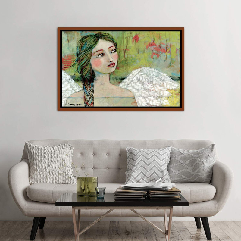 «Peaceful Gaze» par Teresa Kogut - reproduction d'art, H 40 po x l 60 po x 1,5 po, Cadre flottant brun
