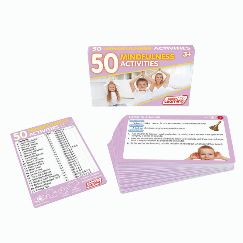 Junior Learning 50 Mindfulness Activity Cards for Kids Ages 3+
