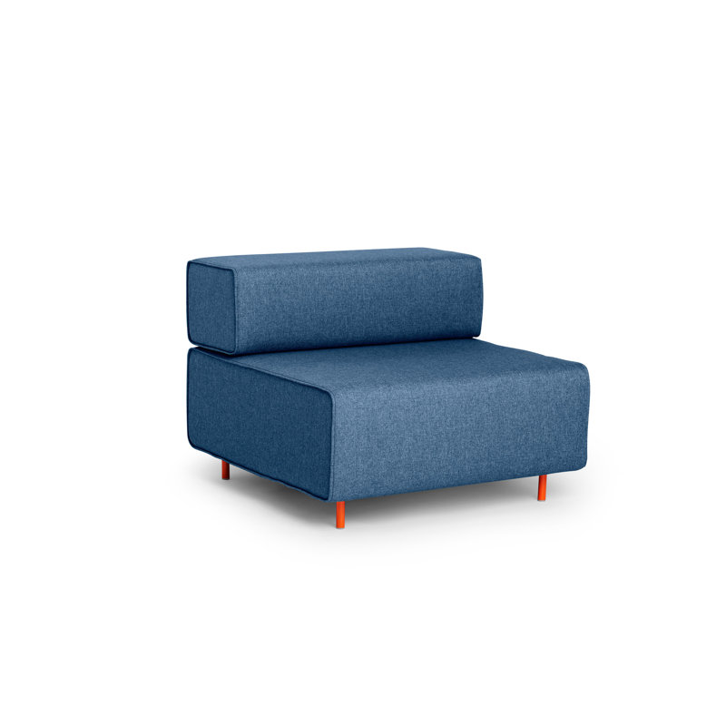 Chaise Block, Bouclé bleu foncé