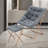 Upholstered Folding Square Saucer, Tufted Cozy Accent Chair with Golden Metal Frame for Living Room-149606720-178458866