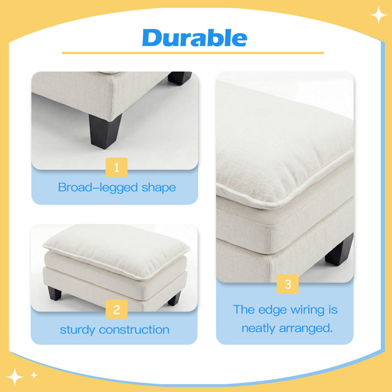 Repose-pieds rectangulaire en chenille avec repose-pieds, repose-pieds rembourré et rembourré pour table basse, repose-pieds moderne pour le salon, la chambre à coucher.