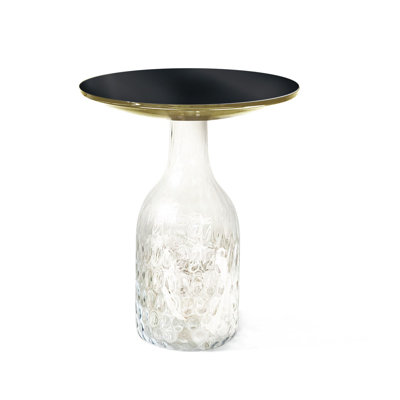 Keneipp Glass Top Abstract End Table