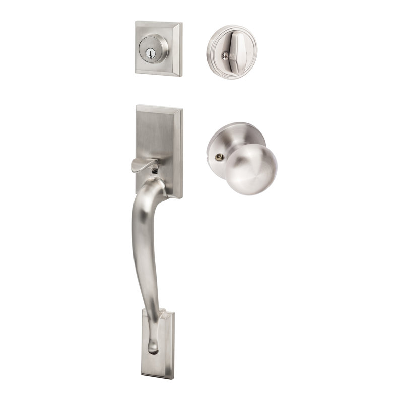 Ensemble de poignées Madison, Nickel satiné, Réversible, Bouton Durango