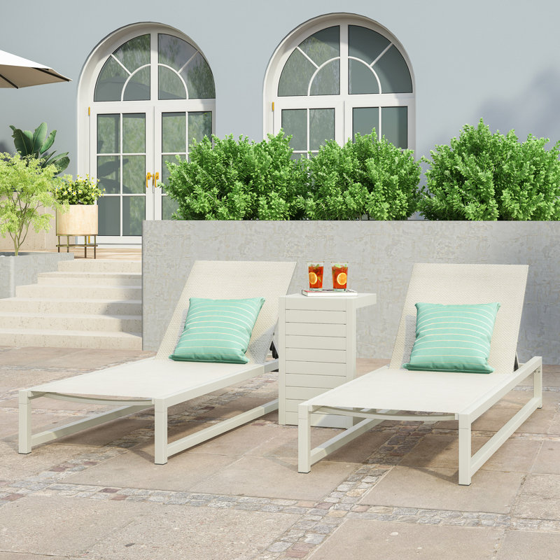 Ensemble de chaises longues avec table Anxhela