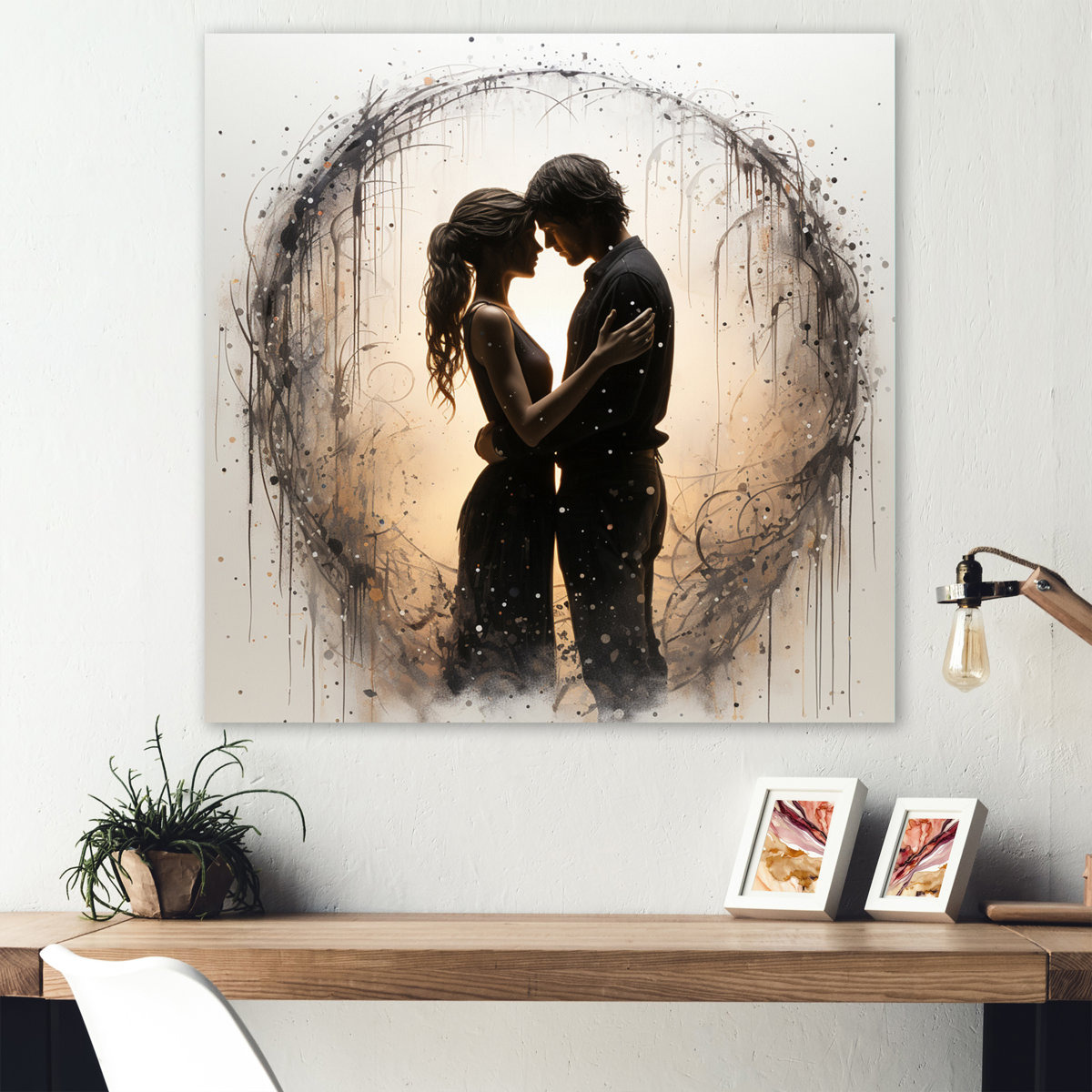 Romantic Timeless Embrace II - Romantic Print on Metal