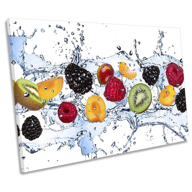 Fresh Fruit Splash Kitchen - Wrapped Canvas Print, 40.6cm H x 61cm W x 2cm D