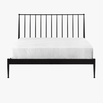 Intercon Transitional Metal Panel Bed, Black, King Size