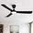 Homelover 56 Inch Black With Black Blades Outdoor Ip66 Waterproof Mordern Integrated Led Propeller Ceiling Fan With Light 3 Blades-602788682