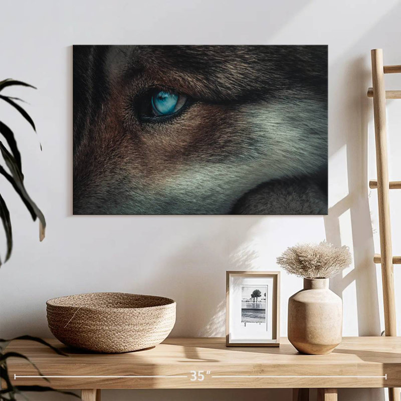 Brampt Blue Eyed Wolf, 16" H x 24" W