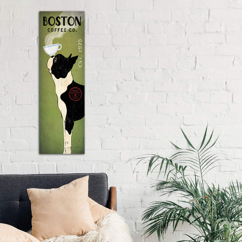 Boston Terrier Coffee Co. by Ryan Fowler - Wrapped Canvas Panoramic Print, 121.92 cm H x 40.64 cm W x 1.91 cm D