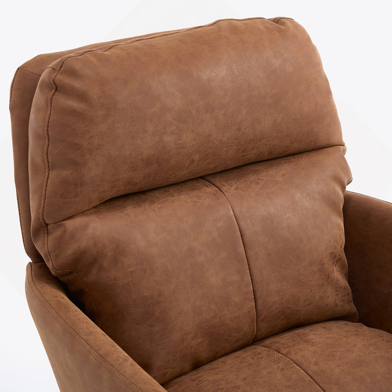 Cuir artificiel, similicuir, base noire, hauteur réglable, convient au bureau, à la chambre à coucher, à la coiffeuse et à d'autres environnements. Une chaise de bureau. Brun