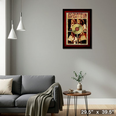 Led Zeppelin encadré parchemin avec LP or