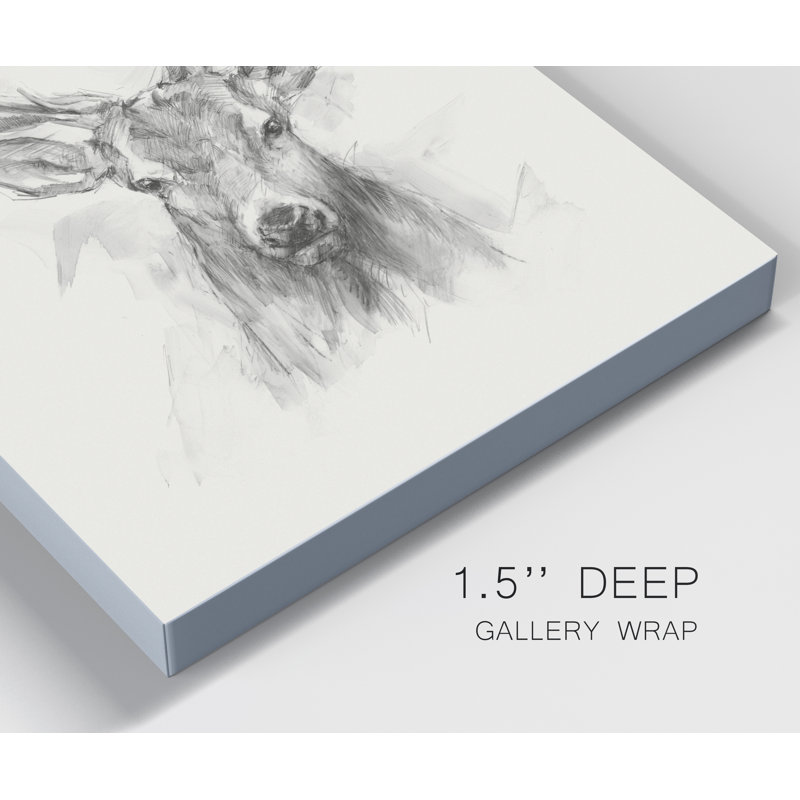 " Contemporary Elk Sketch I ", 12" H x 8" W x 1.5" D