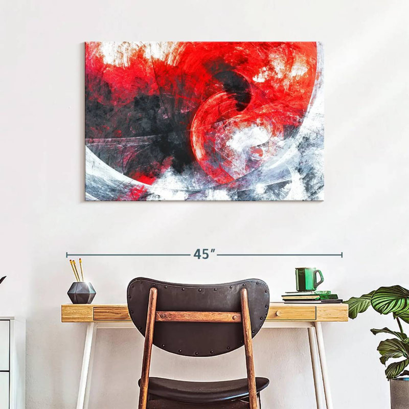 Avery Red Whirlpool Abstract, 26" H x 39" W
