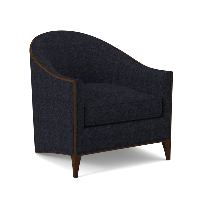 Fauteuil demi-tonneau l 30 po Peregrine, Noyer noir, Marine de Venise