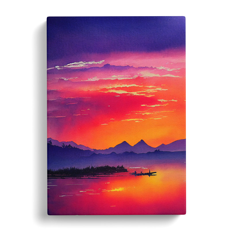 Sunset Over Mountains No.4 - Wrapped Canvas, 50cm H x 35cm W x 3cm D