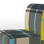Fauteuil de chambre rembourré à motif tartan à carreaux jaune et bleu