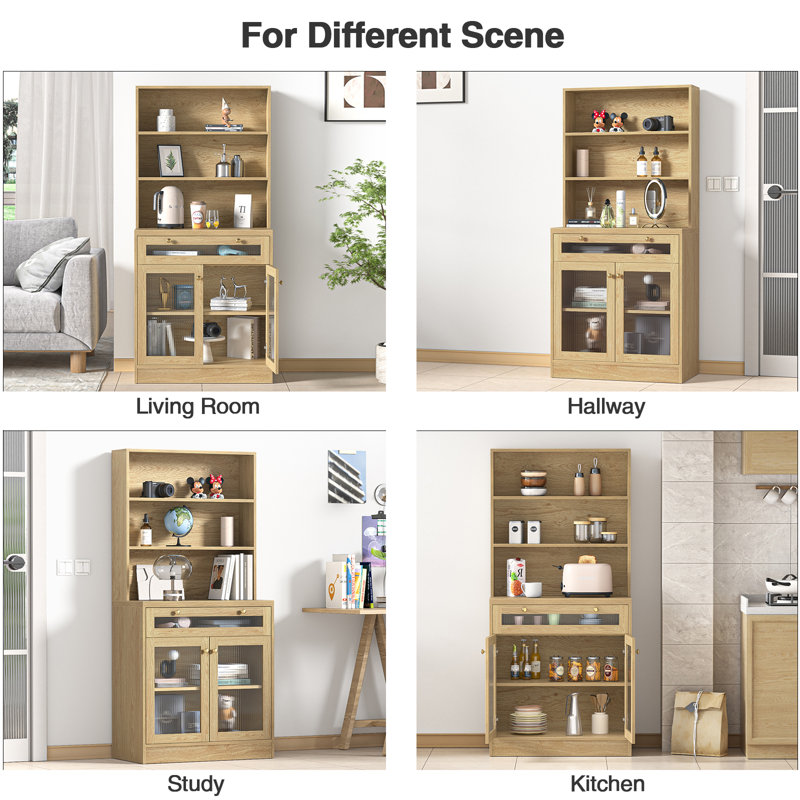 61.5'' Kitchen Pantry with Drawer and Storage Cabinet