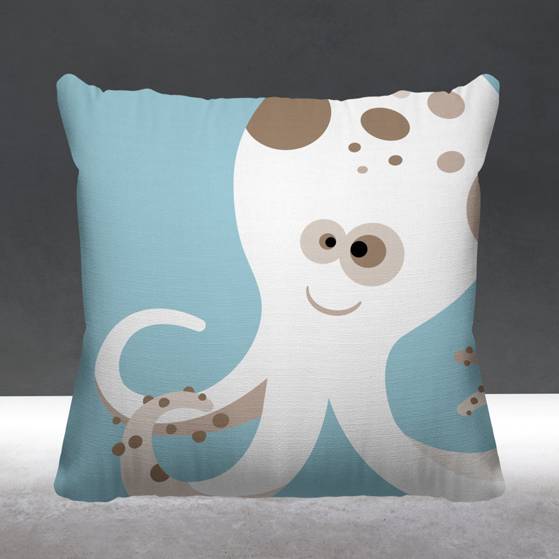 Octavious Reversible Throw Pillow, 17W" x 17H", BabyBlue