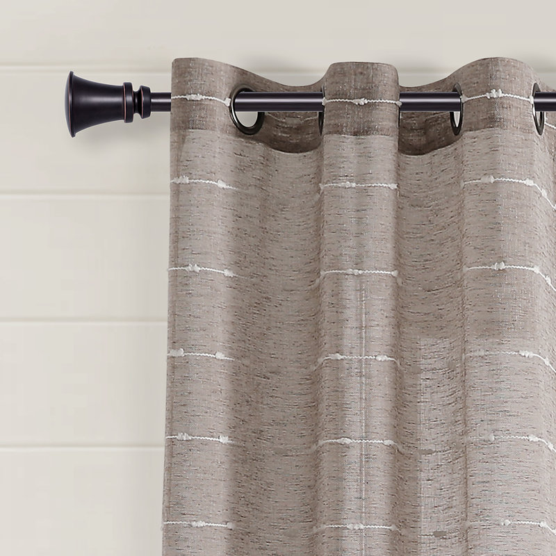 Farmhouse Textured Sheer Sheer Curtain Pair, 38" W x 95" L, Brown