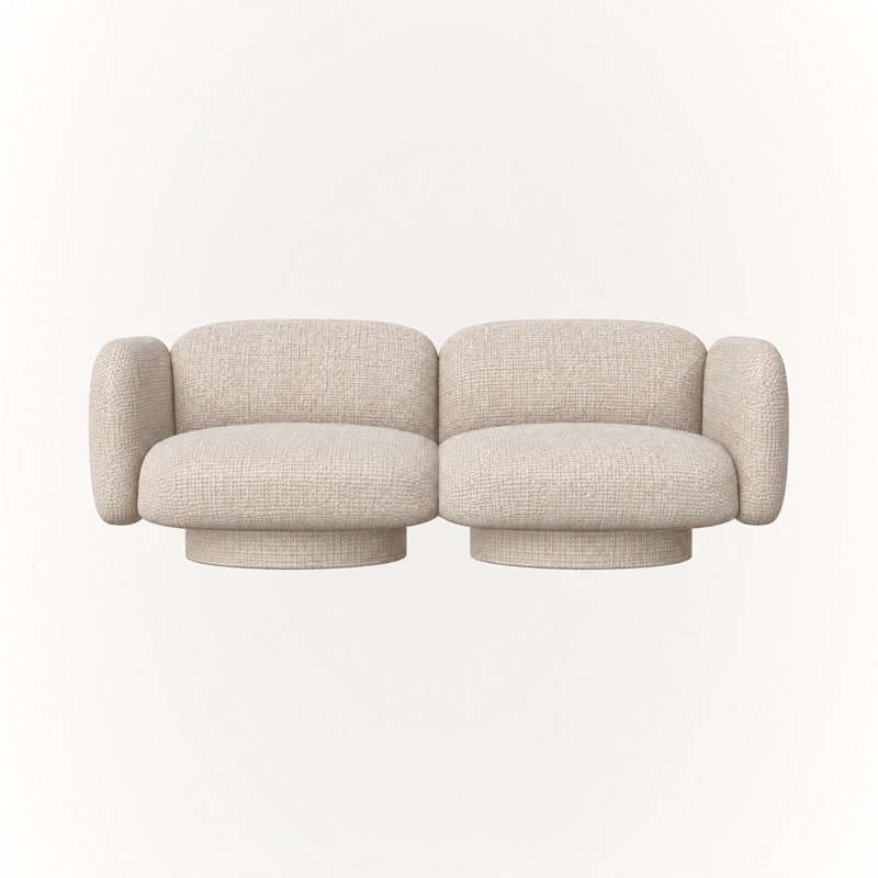 Canapé 2 places Rimo - Beige-Pierre, 82" W, Beige Fabric