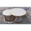 NOVA Modern Nesting Coffee Table Set – 2-Piece Sintered Stone Tables with Chrome Gold/Silver Legs-1896809677