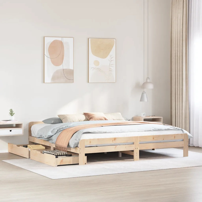 Annliese Solid Wood Bed, Super King (6'), Highgloss Sand Grey