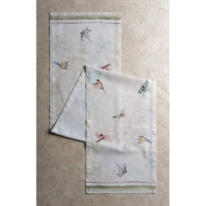 Geometric 100% Cotton Thanksgiving Table Runner, 108" L x 14.5" W