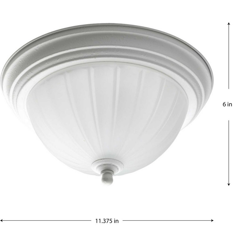 Bodnar Glass Flush Mount, Brushed Nickel, Medium Base, 6" H x 11.38" W