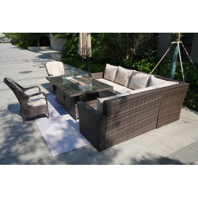 Algird 8 - Person Modular Patio Conversation Set with Cushions