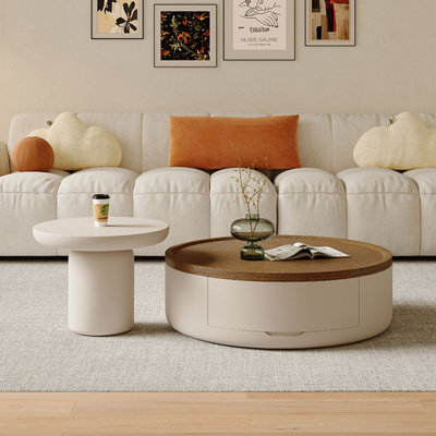 Ensemble de tables basses rondes Beige