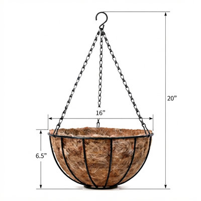 16'' Metal Hanging Planter Baskets