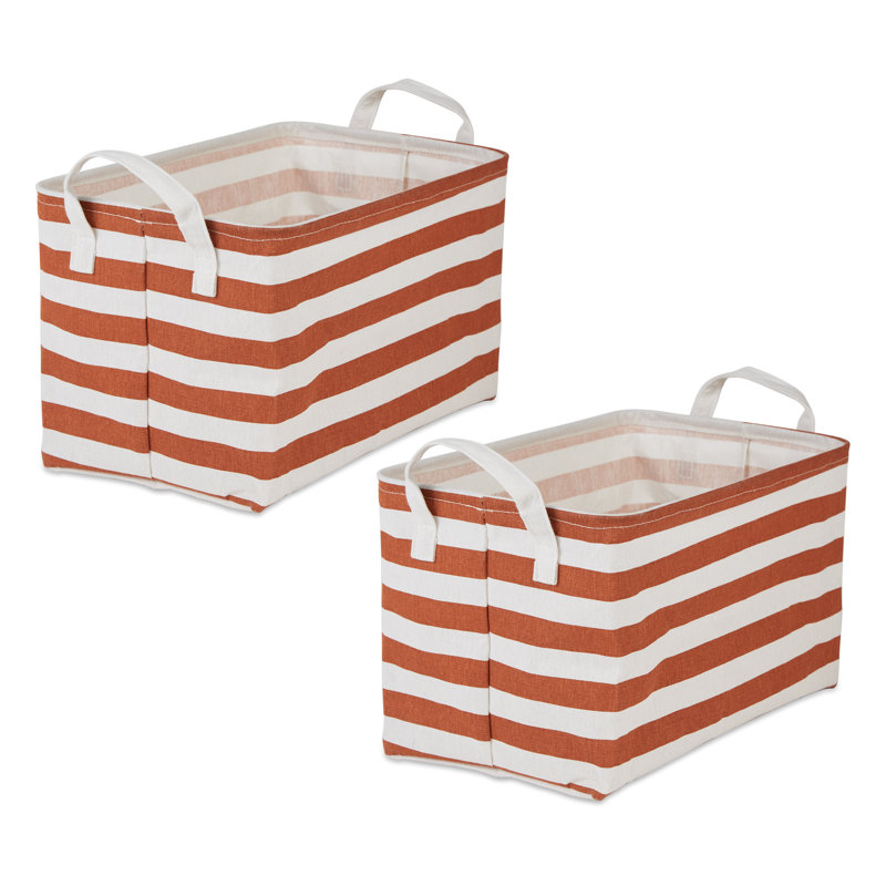 Red Barrel Studio® Fabric Decorative Bin, Stone, 10" H x 17.5" W x 12.5" D